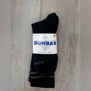 Bombas Socks Black And Grey Logo, One Pair Size Large NWT